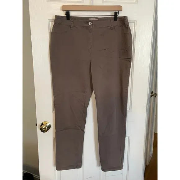 Chico's Womens Pants Size 2.5 (L/14) Stretch Cotton Rayon Spandex Brown - Picture 1 of 9